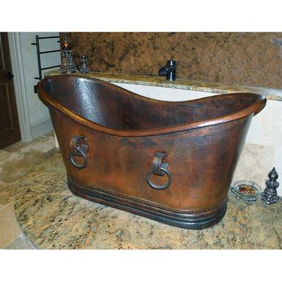 Sierra Copper Essex 72 Inch Tub with Rings - Antique SC-ESX-72R-A