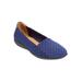 Extra Wide Width Women's The Bethany Slip On Flat by Comfortview in Navy Solid (Size 7 WW)