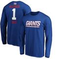 Men's Fanatics Branded Royal New York Giants #1 Dad Long Sleeve Team Logo T-Shirt