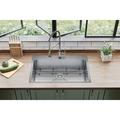 Elkay Crosstown Stainless Steel 33" L x 22" W Kitchen Sink w/ Accessories Stainless Steel in Gray | 9 H x 22 D in | Wayfair ECTSRS33229TFC