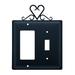 Village Wrought Iron Heart 2-Gang Single Outlet/Rocker Combination Wall Plate in Black | 8 H x 4.63 W x 0.17 D in | Wayfair EGS-51