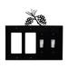 Village Wrought Iron Pinecone 4-Gang Toggle Light Switch/Rocker Combination Wall Plate in Black | 8 H x 8.25 W x 0.17 D in | Wayfair EGGSS-89