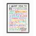 Zoomie Kids Balser I Want You to Be You Inspirational Phrases Colorful Word Design Wood in Brown | 14 H x 11 W x 1.5 D in | Wayfair