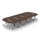 The Twillery Co.® Albin 14 Person Conference Meeting Tables 5 piece Complete Set Wood/Metal in Brown | 30 H x 200 W x 80 D in | Wayfair