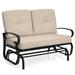 Red Barrel Studio® Tahoma Glider Bench w/ Cushions in Black | 33.5 H x 47.5 W x 27 D in | Outdoor Furniture | Wayfair