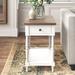 Rosalind Wheeler Braxxton End Table w/ Storage Wood in Brown/White | 25 H x 16 W x 24 D in | Wayfair B8EEC7D3B31D4E01822F06A89B02F75C