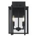 17 Stories Natural 2 - Bulb 15.75" H Outdoor Wall Lantern Glass/Metal in Black | 15.75 H x 8.5 W x 8.5 D in | Wayfair
