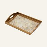 Mercer41 Serving Tray Wood/Glass in Brown/Yellow | 2.8 H x 17.75 W in | Wayfair 51A86CBC7C754891BB8D3901E7E4EB9C