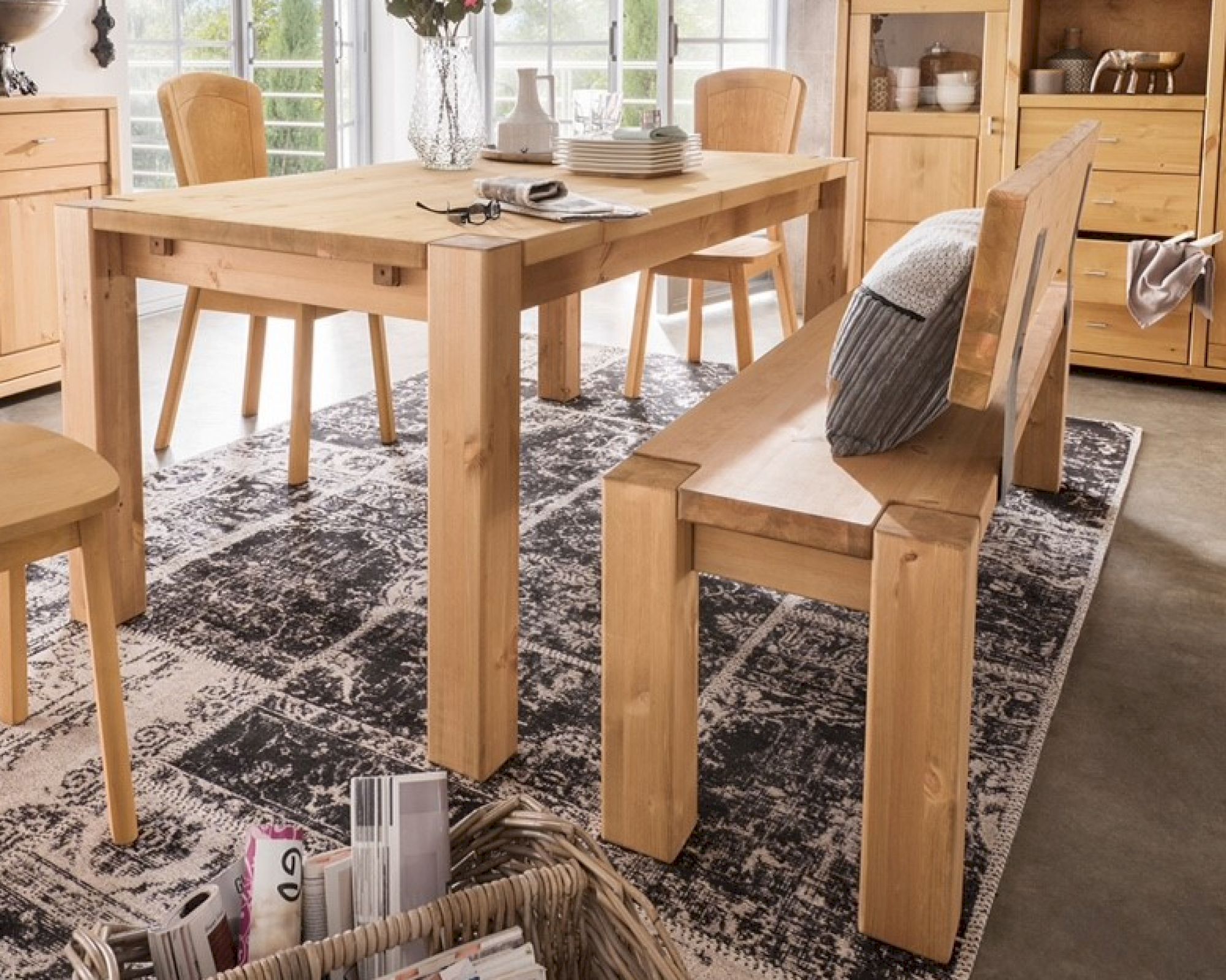 MassivHolz »Vita« Sitzbank natur ohne Rückenlehne / 140 cm