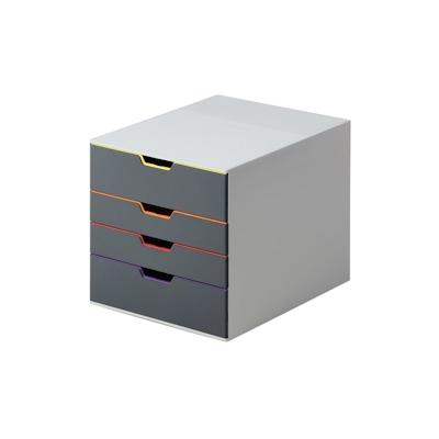 Durable Schubladenbox Varicolor 4, Formate bis DIN A4/C4, 4 farbige Schübe,