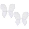 Beistle 60647-W 2 Piece White Nylon Fabric Fairy Wings with Elastic Armbands – Halloween-Kostüm-Zubehör, Stoff, Weiss/opulenter Garten