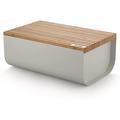 Alessi Mattina BG03 WG - Design Bread Bin, Steel Colored with Epoxy Resin, Bamboo Wood, Warm Gray