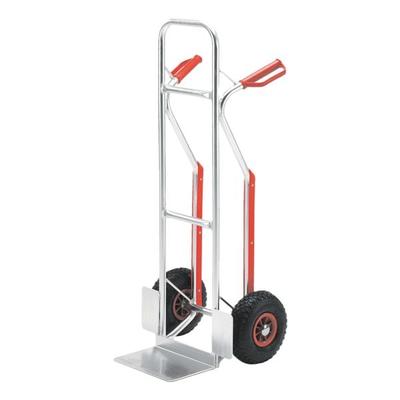 ROLLCART Alu-Stapelkarre mit Polyurethan-Bereifung bis 150 kg silber, 48x117.5x49 cm