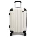 Kono 24" Travel Trolley Case Hard Shell ABS Light Weight Suitcase with 4 Spinner Wheel Fashion Luggage for Business Holiday (24" White)