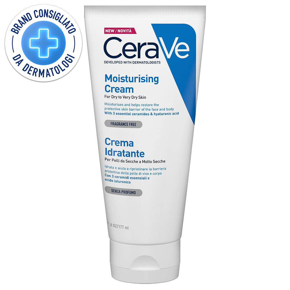 CeraVe Crema Idratante, Per Pelli Da Secche a Molto il Corpo e Viso, 1