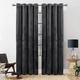 Yorkshire Bedding Blackout Curtain 66 x 90 Room Darkening Charcoal Eyelet Crushed Velvet Curtains for Bedroom Decor Window Curtains + Tie Backs (168cm x 228cm)