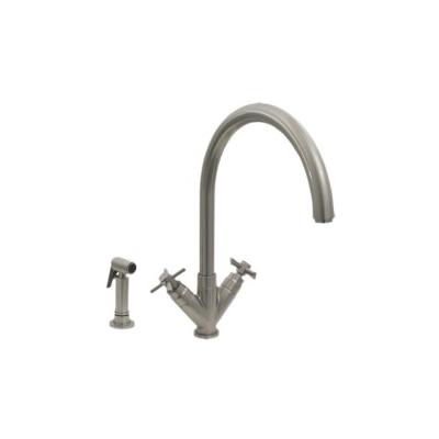 Whitehaus Collection Luxe+ Kitchen Faucet with Side Spray 3-03942SS85-BN