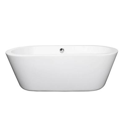 Wyndham Collection Mermaid 67 Inch Acrylic Double Ended Freestanding Bathtub - No Faucet Drillings WCOBT100367