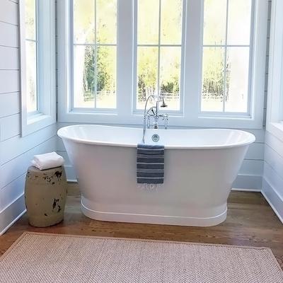 Randolph Morris Devon 67 Inch Cast Iron Double Ended Skirted Tub - No Faucet Drillings - White RMSB