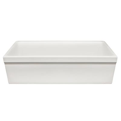 Whitehaus Collection Quatro Alcove Farmhaus Reversible Fireclay Farmhouse Sink WHQ536-WHITE