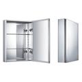 Whitehaus Collection Vertical Wall Mount Medicine Cabinet with Mirrored Door - Aluminum WHKAL