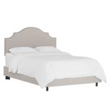 Nail Button Notched Bed by Skyline Furniture in Linen Putty (Size KING)