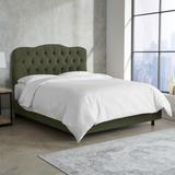 Velvet Tufted Bed by Skyline Furniture in Velvet Loden (Size QUEEN)