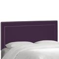 Velvet Nail Button Border Headboard by Skyline Furniture in Velvet Aubergine (Size KING)