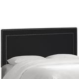 Velvet Nail Button Border Headboard by Skyline Furniture in Velvet Black (Size FULL)