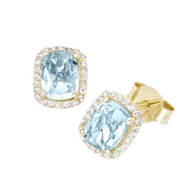 Luigi Merano - Ohrstecker Mit Blautopas und Zirkonia, Gold 375 Ohrringe 1 ct Violett Damen (338.99 € / 1 ct)