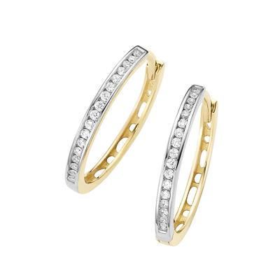 Luigi Merano - Creolen mit Zirkonia, Gold 375 1 ct Hellbraun Damen (358.99 € / 1 ct)