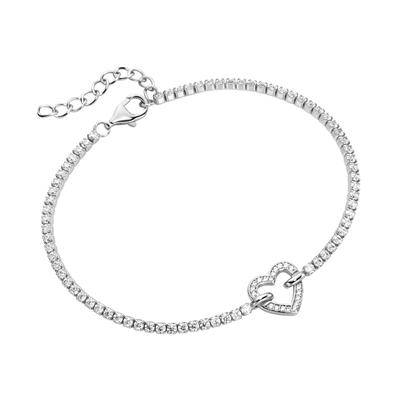 Smart Jewel - Armband Zirkonia Steine, Herz, Silber 925 Armbänder & Armreife 1 ct Silber Damen