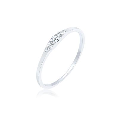 Elli DIAMONDS - Verlobungsring Diamant (0.07 ct) Bridal 925 Silber Ringe 1 ct Damen