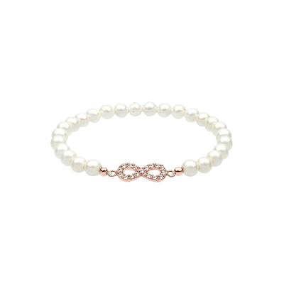 Elli - Infinity Perle Kristalle 925 Silber Armbänder & Armreife Damen