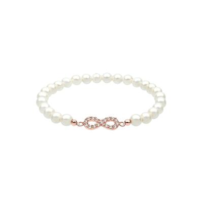Elli Infinity Perle Kristalle 925 Silber rosefarben Damen