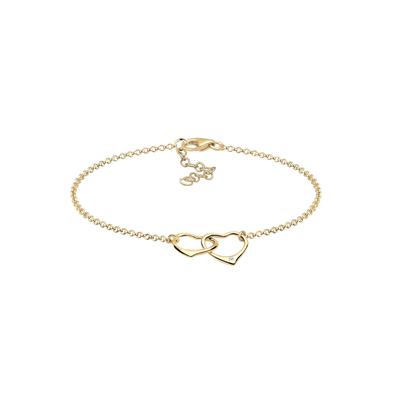 Elli DIAMONDS - Herz Anhänger Liebe Diamant (0.015 ct.) 925 Silber Armbänder & Armreife 1 ct Damen (89.99 € / 1 ct)