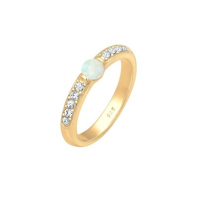 Elli PREMIUM - Opal Kristalle 925er Sterling Silber Ringe 1 ct Damen