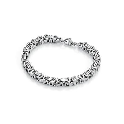 Jacques Charrel - Armband massiv, Königsarmbandoptik, Edelstahl Herrenschmuck 1 ct Silber Herren