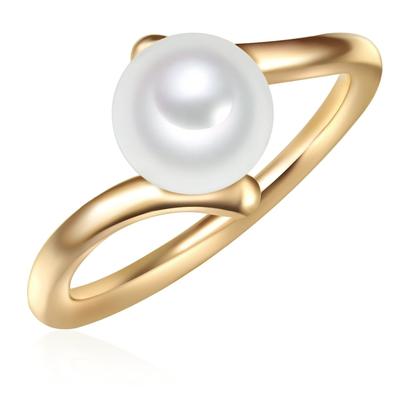 Valero Pearls Ring Sterling Silber Süßwasser-Zuchtperle in Gelbgold 52 Damen Image