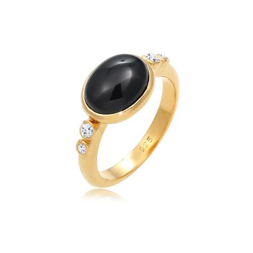Elli PREMIUM Cocktailring Onyx Topas Edelsteine 925 Silber 56 Damen
