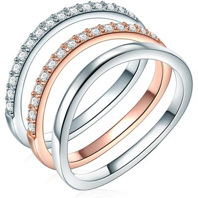 Rafaela Donata - Ring Sterling Silber Zirkonia in Silber/Roségold Ringe 1 ct Damen