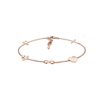 Elli Kreuz Herz Infinity Anker Stern Pendant 925 Silber rosefarben Damen