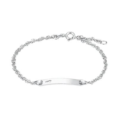 amor - Identarmband für Damen, 925 Sterling Silber Armbänder & Armreife 1 ct Weiss