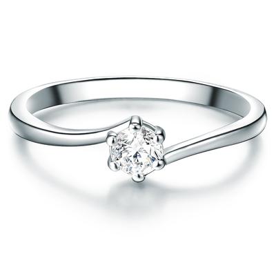 Trilani - Ring Sterling Silber Zirkonia in Silber Ringe 1 ct Damen