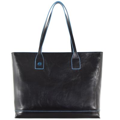 Piquadro - Blue Square Shopper Tasche Leder 35 cm 1 ct Schwarz