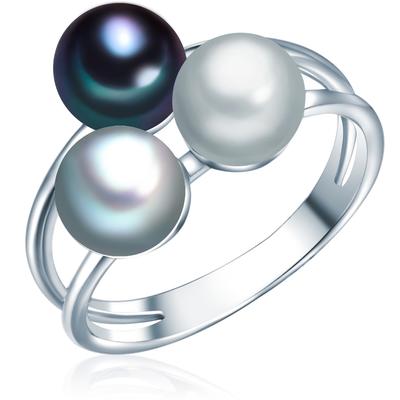 Valero Pearls - Perlen-Ring Sterling Silber Süßwasser-Zuchtperle in Silber Ringe 1 ct Damen