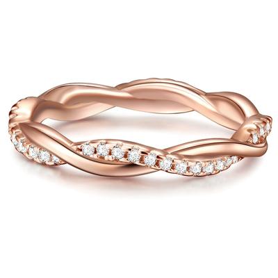 Trilani - Ring Sterling Silber Zirkonia in Roségold Ringe 1 ct Damen