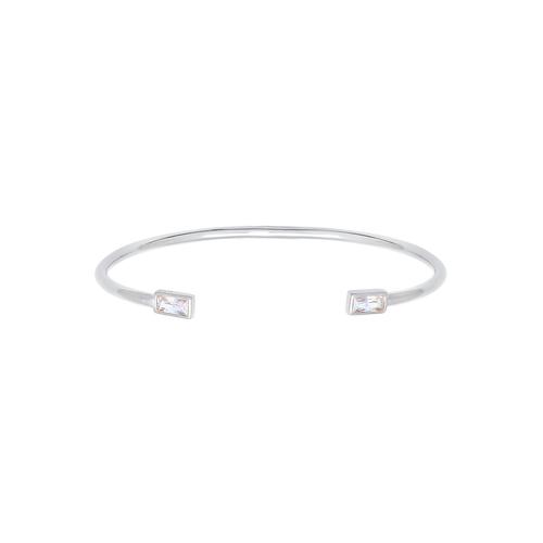 Elli - Armreif Offen Zirkonia Rechteck Geo 925 Silber Armbänder & Armreife 1 ct Damen