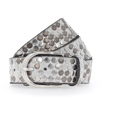 b.belt Nietengürtel Leder 90 cm Weiss Damen