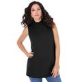 Plus Size Women's Ultimate Sleeveless Mock Tank by Roaman's in Black (Size 30/32) Top